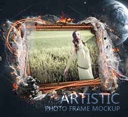 艺术相框展示模型：Artistic Photo frame Mockup